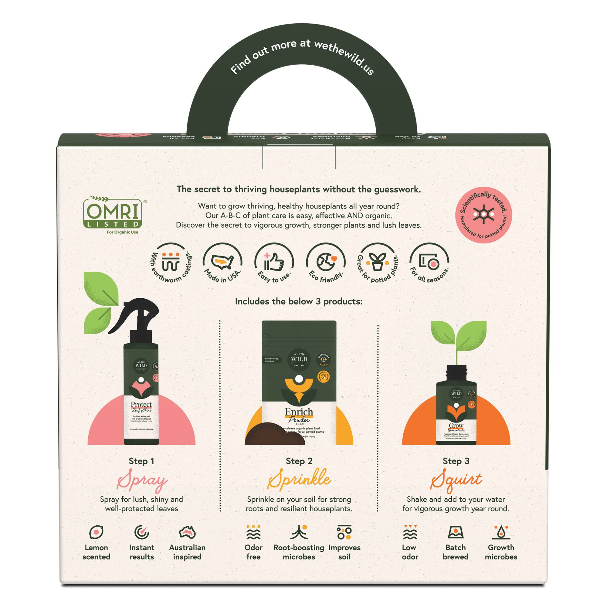 We The Wild™ Houseplant Essentials Kit Organic Easy 3-Step Care
